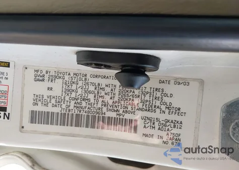 2004 Toyota 4Runner Limited V8 from USA, damaged, VIN JTEBT17R748009694